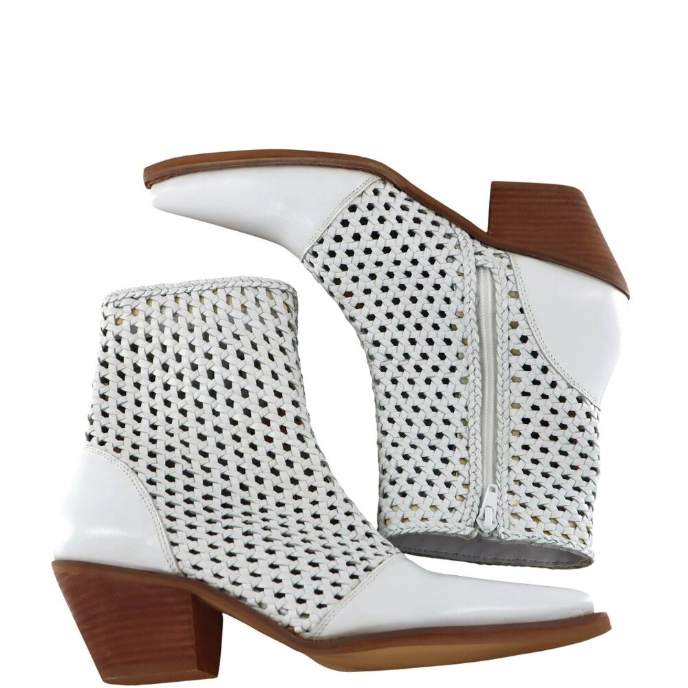 Matisse Golden Hour Booties Women 6 White Boho Bohemian Modern Western Edgy Chic - Picture 4 of 11